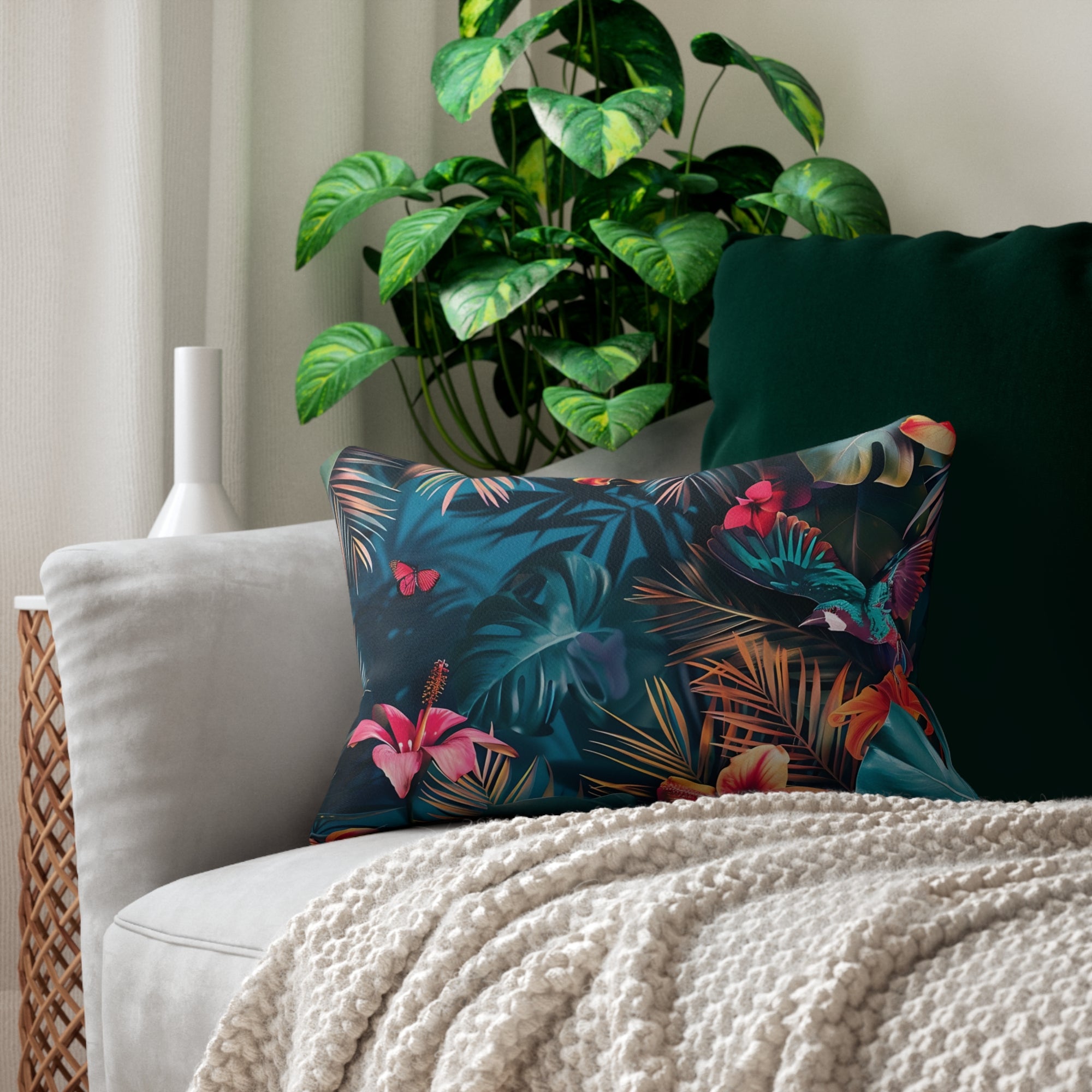 Tropican Retreat (Scene 4) Spun Polyester Lumbar Pillow